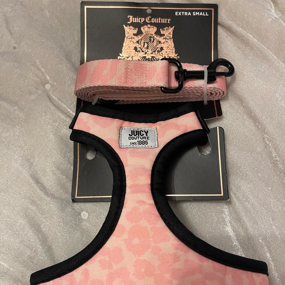 Juicy Couture dog leash and harness set